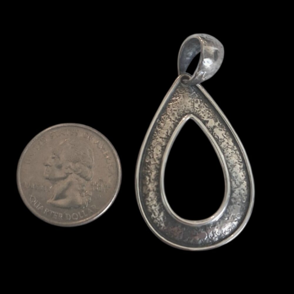 Retired Silpada S1870 Oxidized Textured Teardrop-Pendant Only
